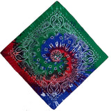 Tie-Dye Psychedelic Square Scarf (12 Pieces) Hippie Party Game Role-Playing Bandana-side picture