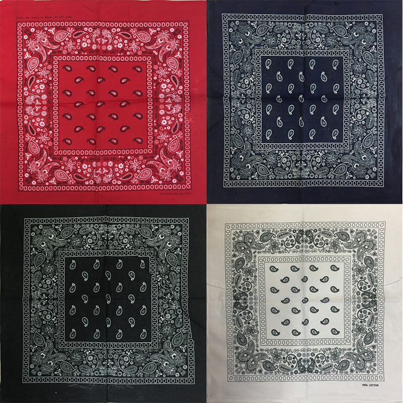 One Dozen/12pcs Bandanas 22X22 Inch 100% Cotton Novelty Double Sided Cowboy Bandana Party Favor Scarf Headband Handkerchiefs-Main Picture