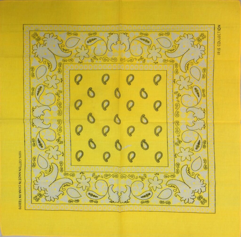 Paisley Bandanas Cowboy Bandana Handkerchiefs Paisley Print Head Wrap Scarf-yellow