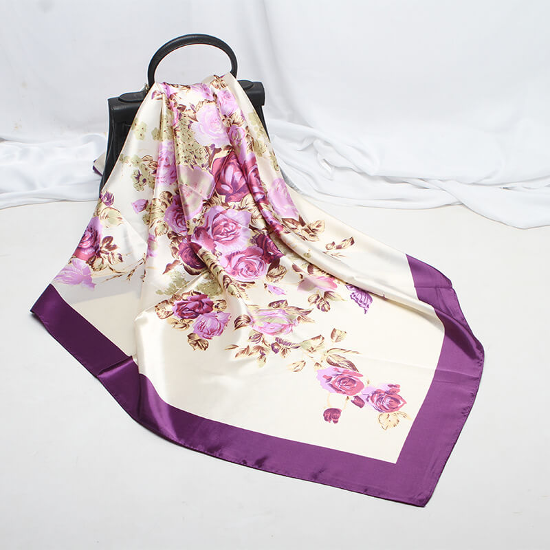 35” Large Satin Square Head Scarf-Detail Picture