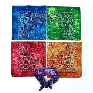 Tie Dye Cotton Paisley Bandana Cowboy Handkerchief-Side Picture