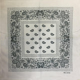 One Dozen/12pcs Bandanas 22X22 Inch 100% Cotton Novelty Double Sided Cowboy Bandana Party Favor Scarf Headband Handkerchiefs-White