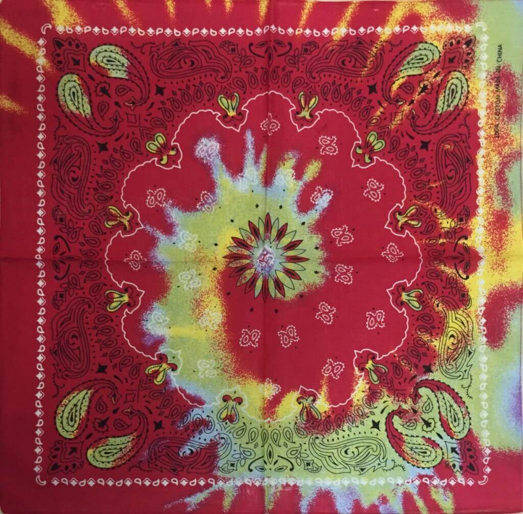 Tie Dye Cotton Colorful Paisley Cotton Bandanas-Side Picture