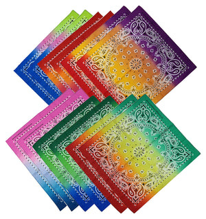 Novelty Gradient Cotton Bandana Paisley Print Head Wrap Handkerchief-Main Picture