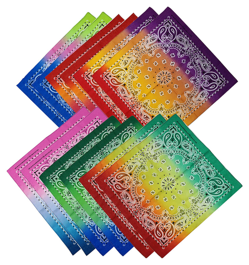 Novelty Gradient Cotton Bandana Paisley Print Head Wrap Handkerchief-Main Picture