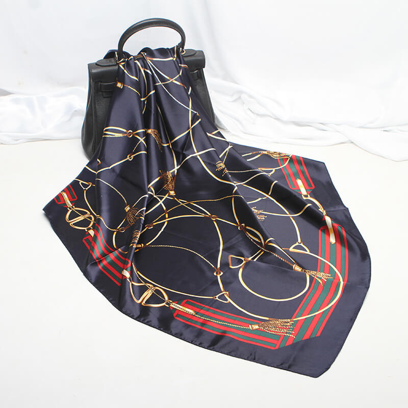 35” Large Satin Square Head Scarf-Detail Picture