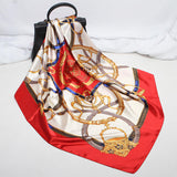 35” Large Satin Square Head Scarf-Detail Picture