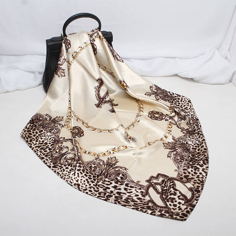 35” Large Satin Square Head Scarf-Detail Picture