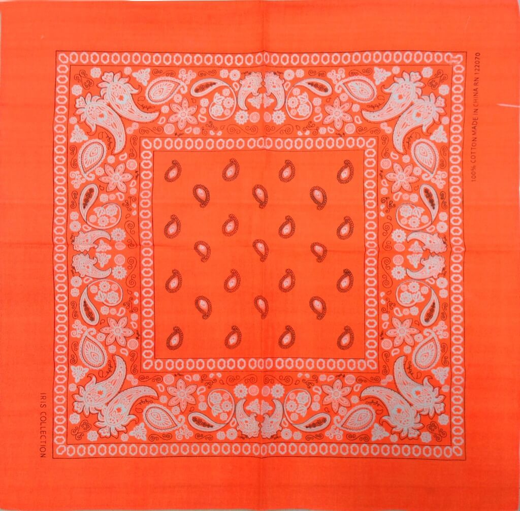 Paisley Bandanas Cowboy Bandana Handkerchiefs Paisley Print Head Wrap Scarf-orange