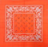 Paisley Bandanas Cowboy Bandana Handkerchiefs Paisley Print Head Wrap Scarf-orange