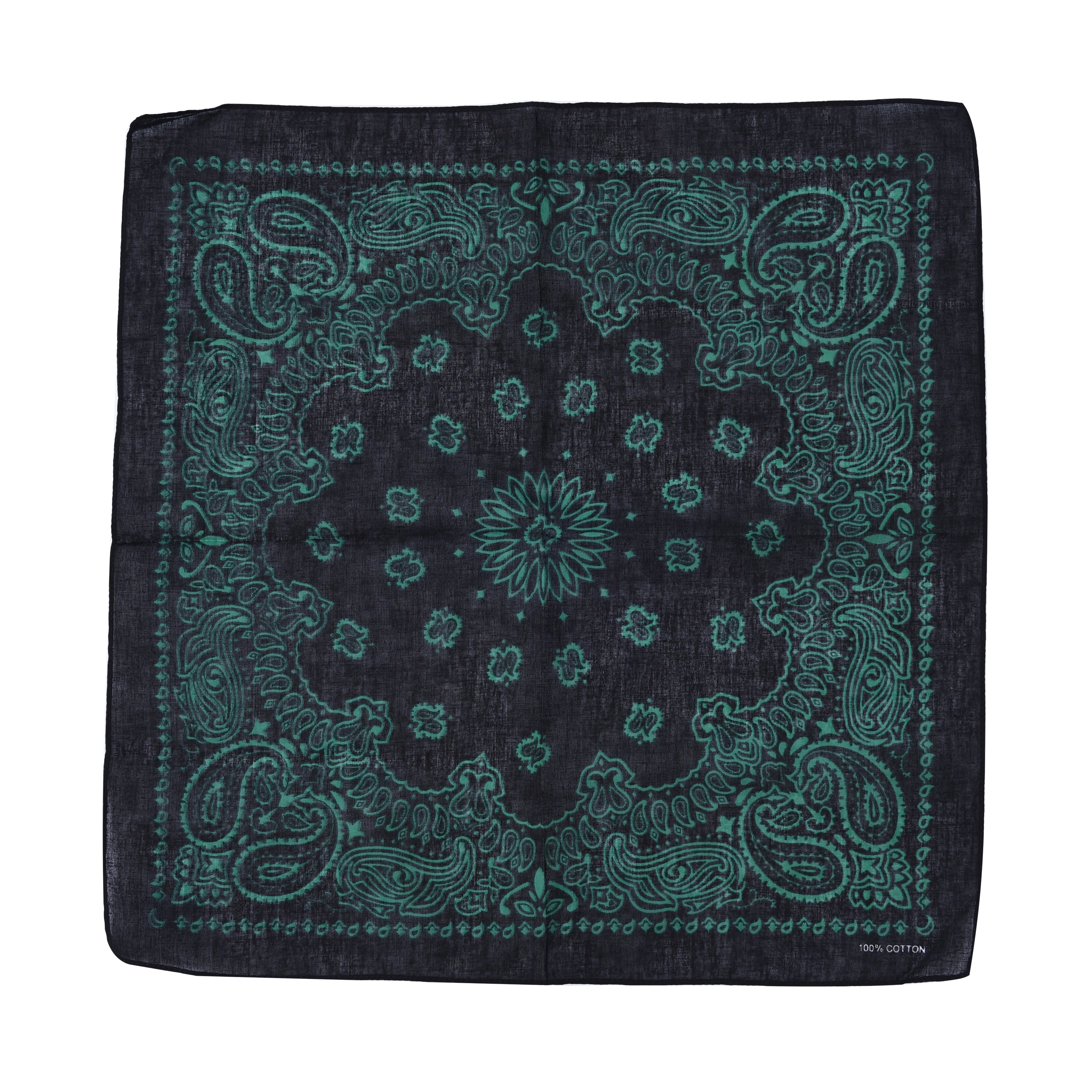Novelty Print Paisley Cowboy Bandana Party Favor Scarf Headband Handkerchiefs-green