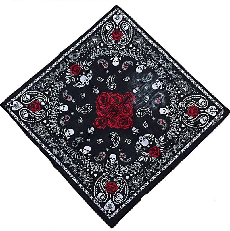 12 skull bandana tie retro hip-hop pocket squares--style 08