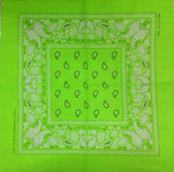 Paisley Bandanas Cowboy Bandana Handkerchiefs Paisley Print Head Wrap Scarf-Green