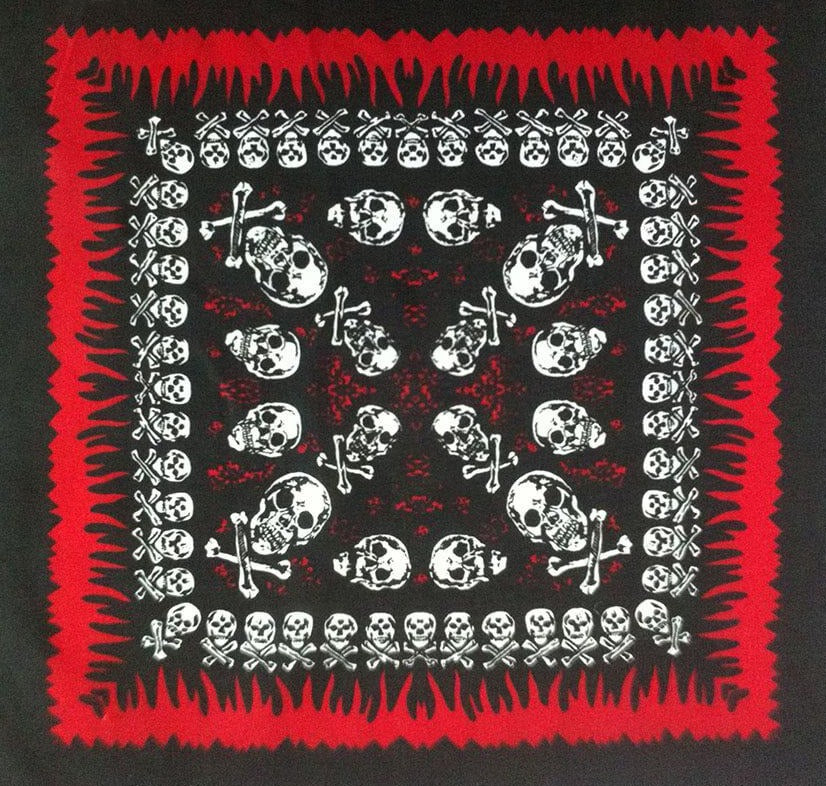 12 skull bandana tie retro hip-hop pocket squares--style 03