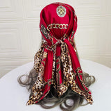 35” Large Satin Square Head Scarf-Detail Picture