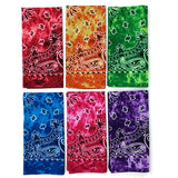 Tie Dye Cotton Paisley Bandana Cowboy Handkerchief-Side Picture
