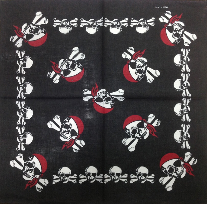 12 skull bandana tie retro hip-hop pocket squares--style 04