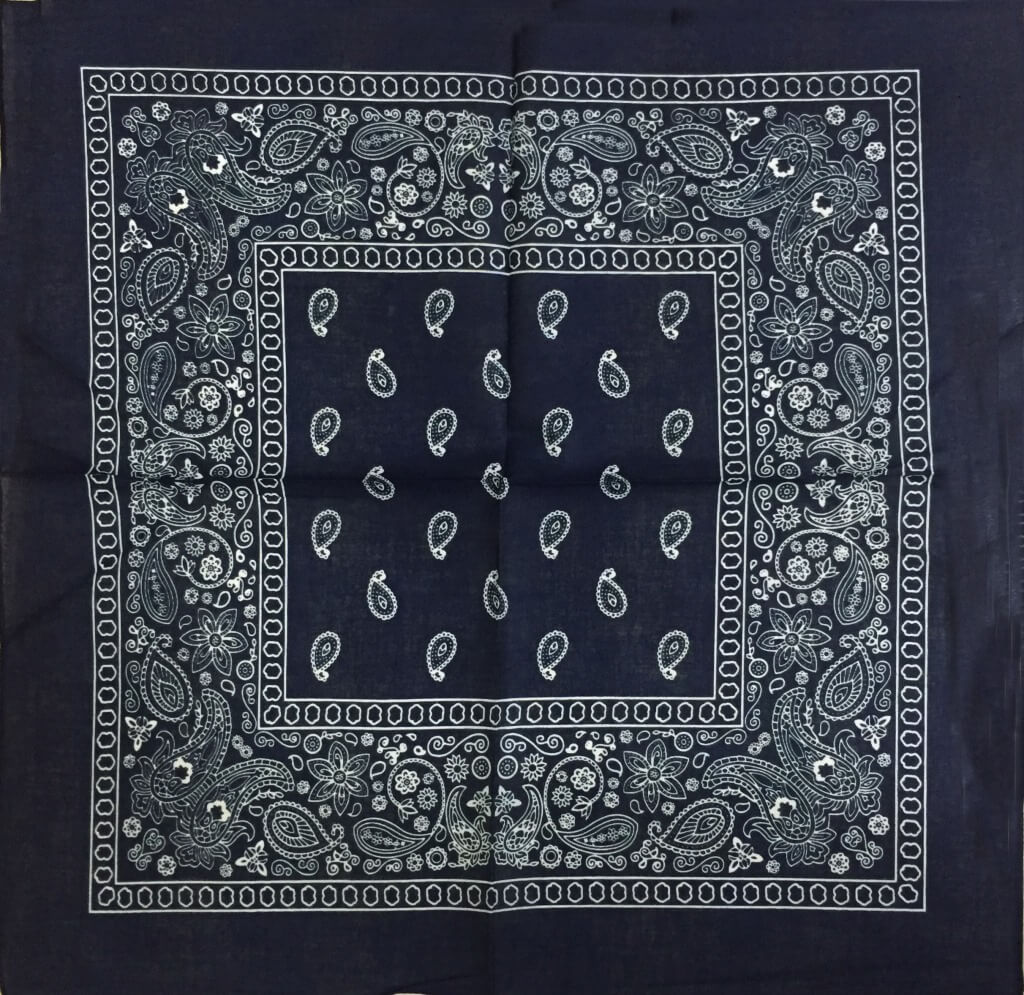 One Dozen/12pcs Bandanas 22X22 Inch 100% Cotton Novelty Double Sided Cowboy Bandana Party Favor Scarf Headband Handkerchiefs-Blue