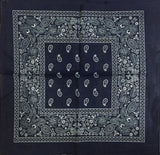 One Dozen/12pcs Bandanas 22X22 Inch 100% Cotton Novelty Double Sided Cowboy Bandana Party Favor Scarf Headband Handkerchiefs-Blue