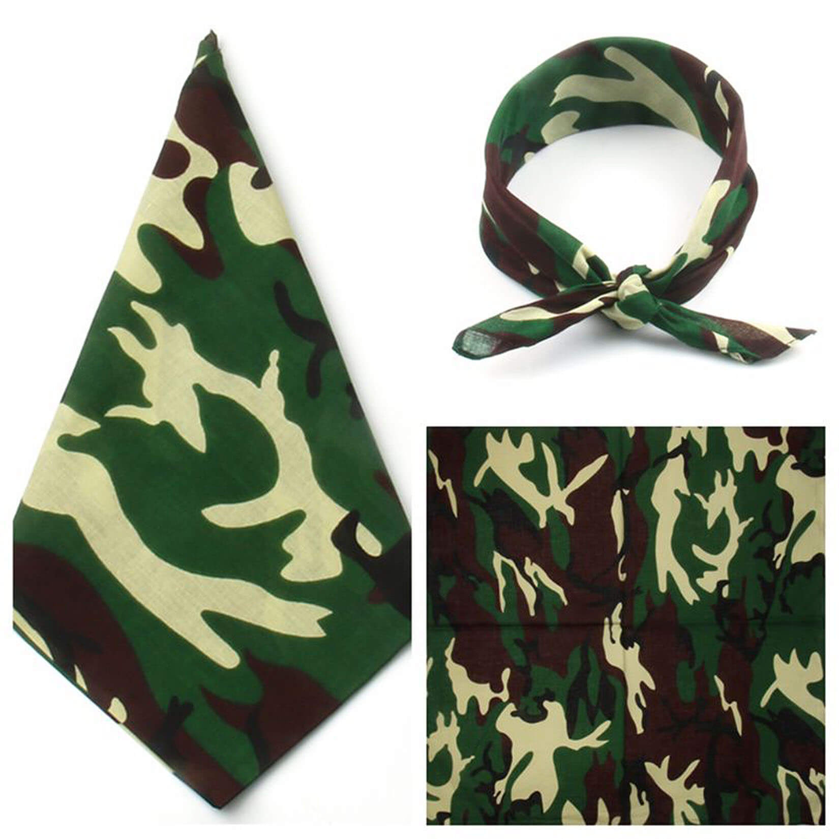Camo Bandanas Cotton Headwraps Wristband Sports Face -Detail Picture