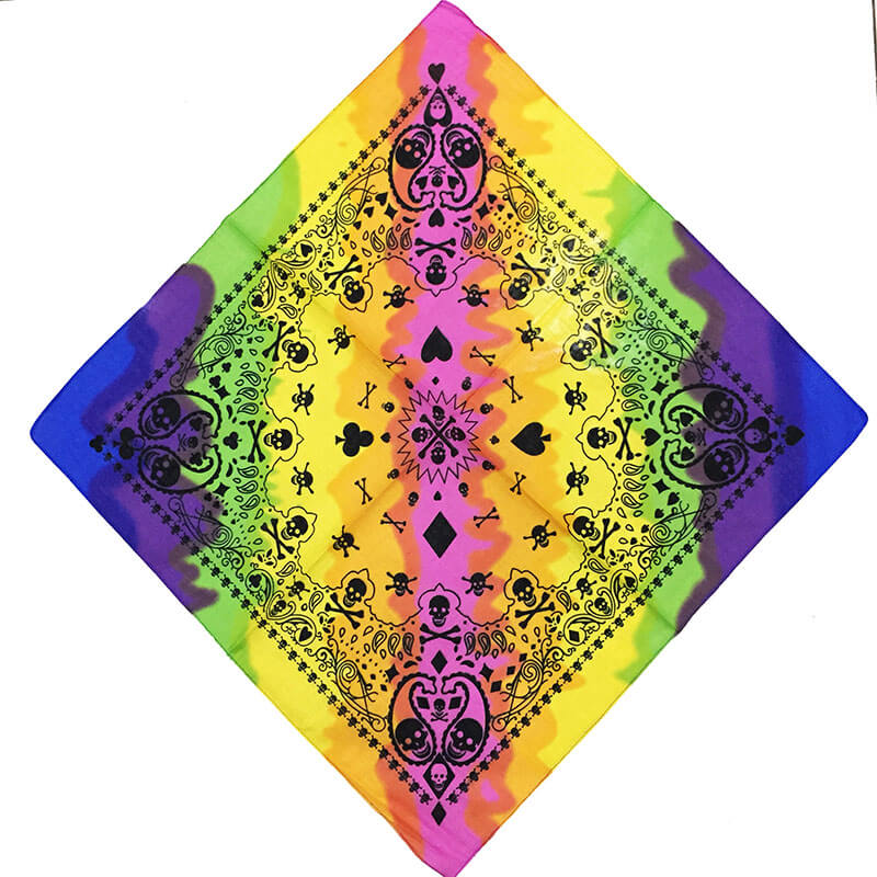 12 skull bandana tie retro hip-hop pocket squares--style 05