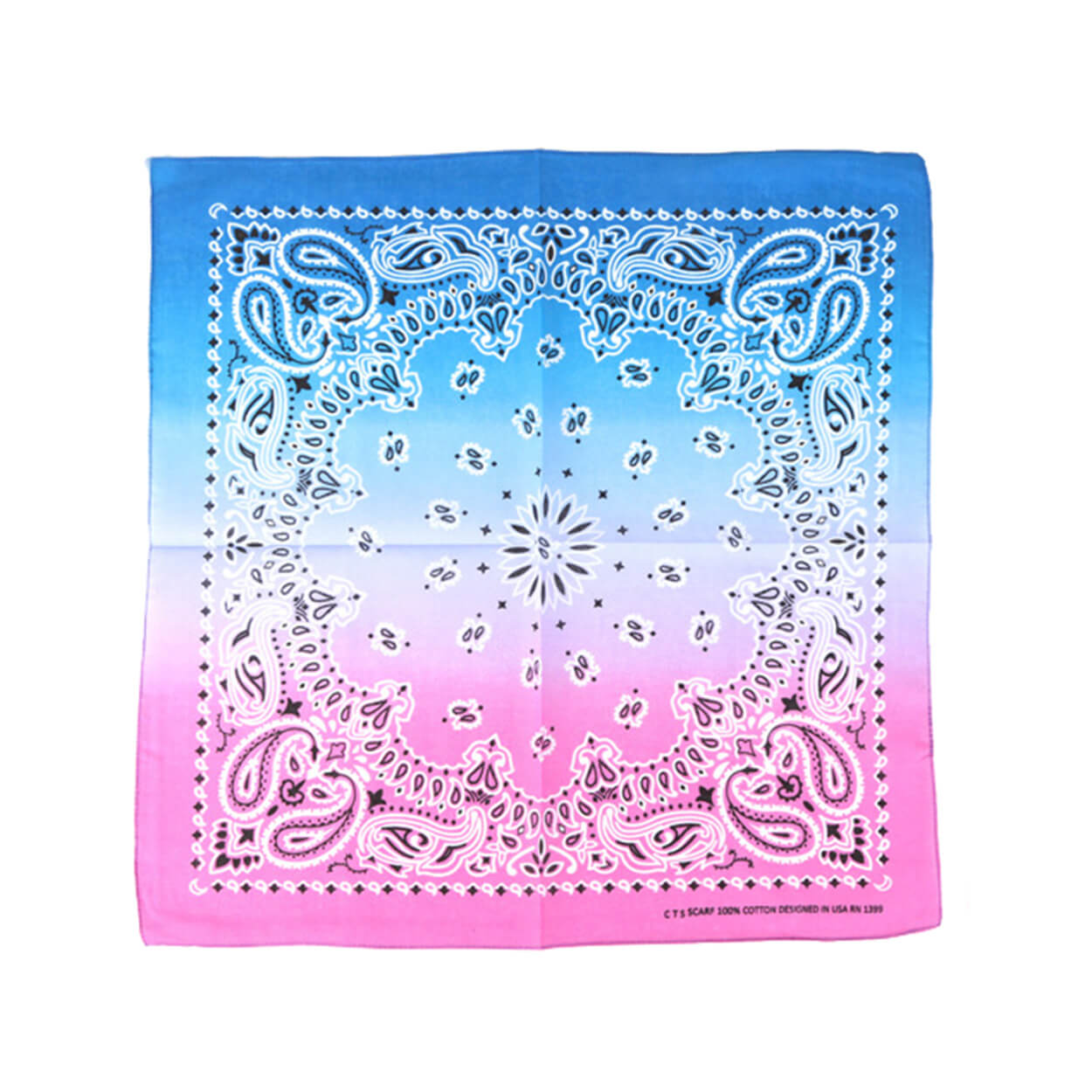 Novelty Gradient Cotton Bandana Paisley Print Head Wrap Handkerchief-Side Picture