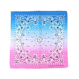 Novelty Gradient Cotton Bandana Paisley Print Head Wrap Handkerchief-Side Picture