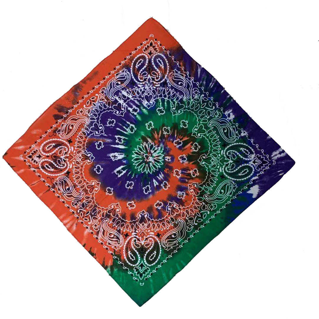 Tie-Dye Psychedelic Square Scarf (12 Pieces) Hippie Party Game Role-Playing Bandana-side picture