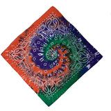 Tie-Dye Psychedelic Square Scarf (12 Pieces) Hippie Party Game Role-Playing Bandana-side picture