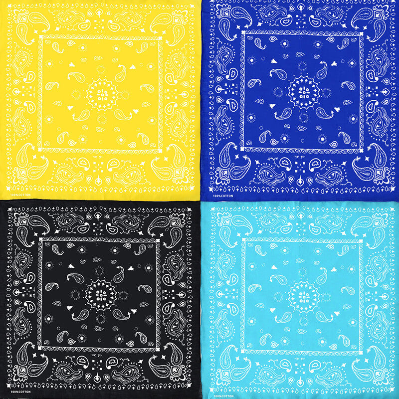Men's Women's 100% Cotton Multi-Purpose Bandana Gift Sets – Mix And Match-Four Colors "02"