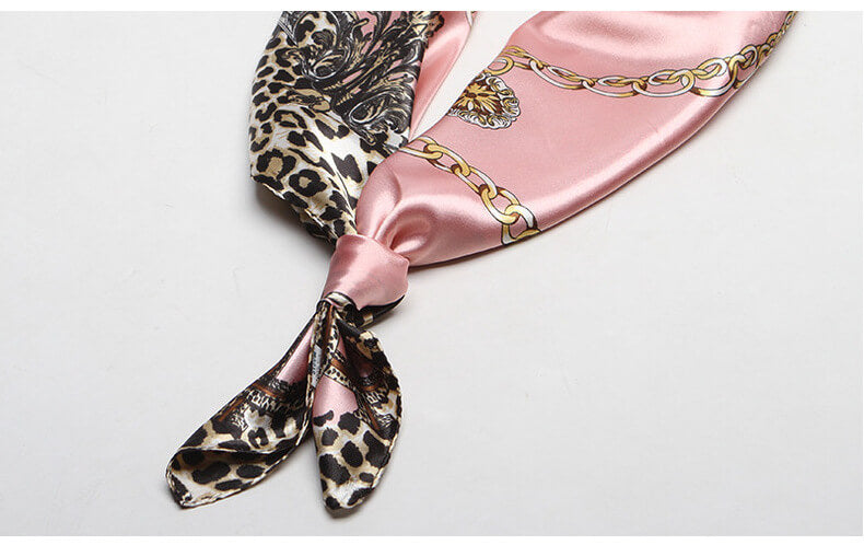 35” Large Satin Square Head Scarf-Detail Picture