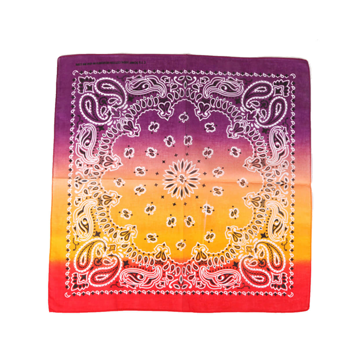 Novelty Gradient Cotton Bandana Paisley Print Head Wrap Handkerchief-Side Picture