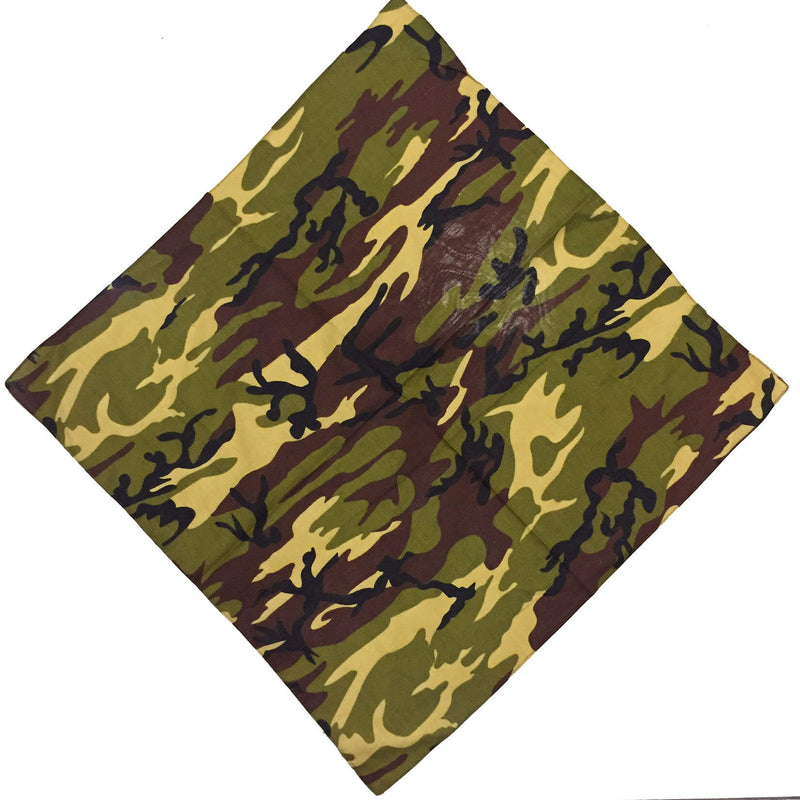Camo Bandanas Cotton Headwraps Wristband Sports Face -Camo A