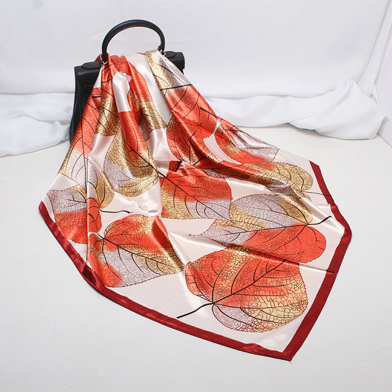 35” Large Satin Square Head Scarf-Detail Picture