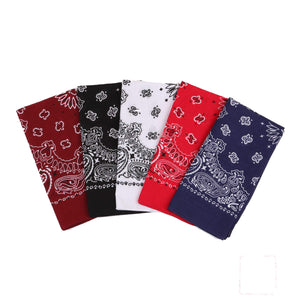 5 colors-classic western cotton paisley bandana-side picture