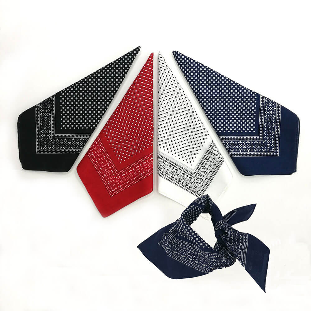 Unisex Retro Art Polka dot Bandana Scarf Wristband-Side Picture