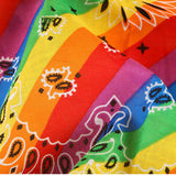 Paisley Cotton Denim Unisex Printed Bandana Wristband-Detail picture