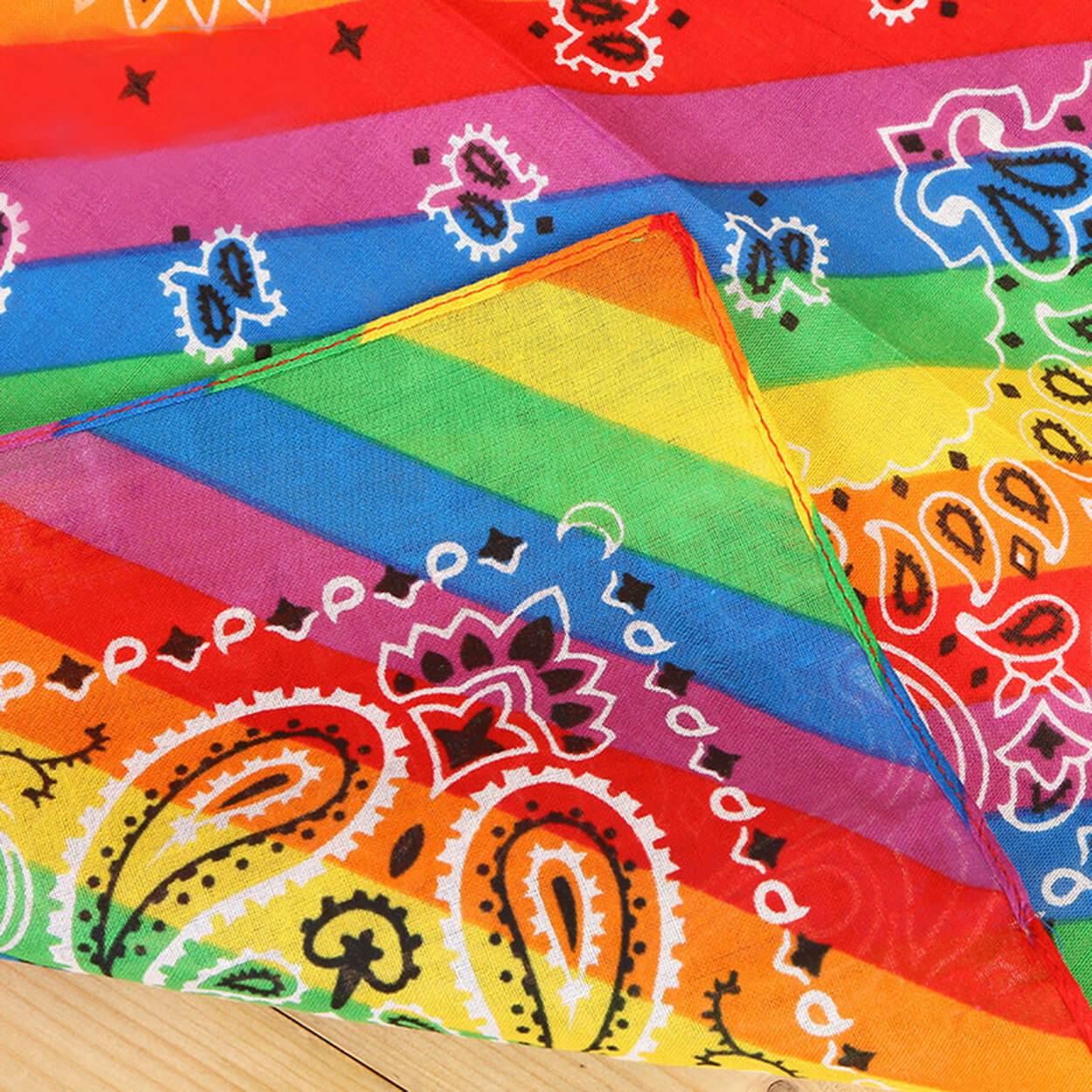 Paisley Cotton Denim Unisex Printed Bandana Wristband-Detail picture