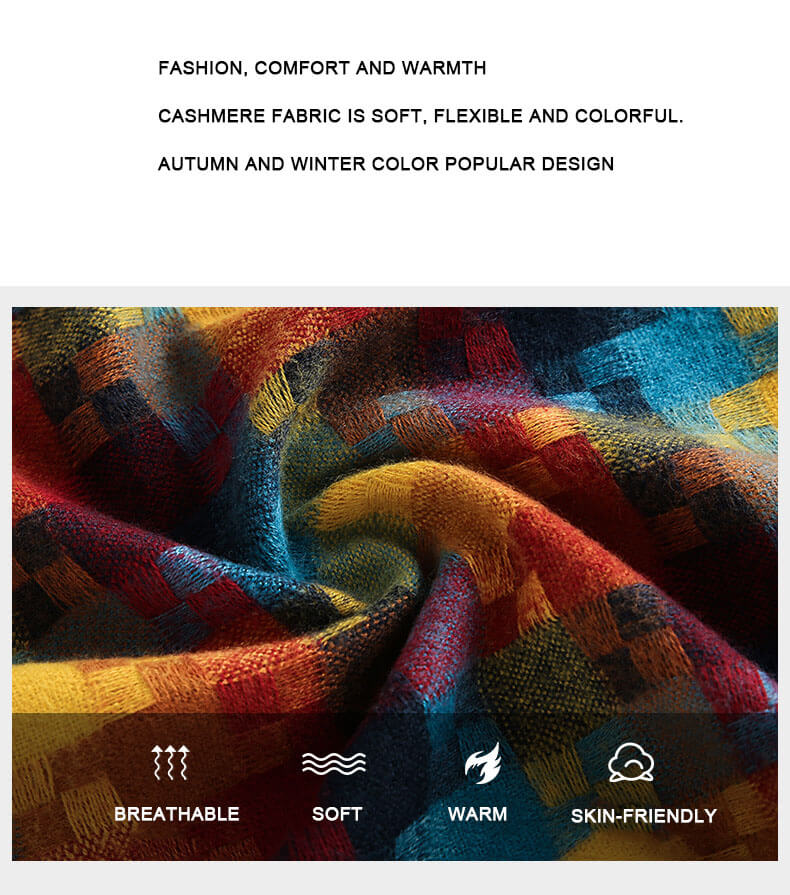 Womens Pashmina Shawls Wraps Warm Winter Scarfs Gift Soft Cashmere Feel Fall Scarf for Women
