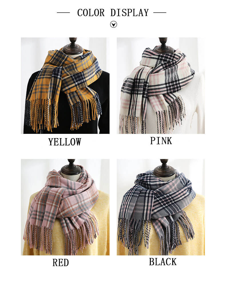 Womens Winter Scarf Cashmere Feel Pashmina Shawl Wraps Soft Warm Blanket Scarves for Women
