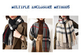 Women's Long Plaid Blanket Chunky Oversized Winter/Fall Warm Scarf Big Tartan Scarves Wrap Shawl