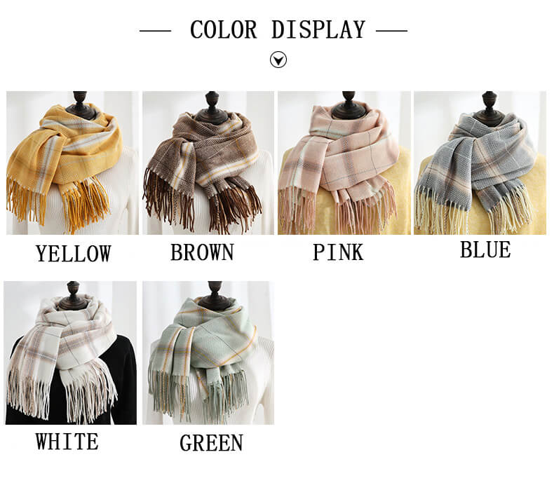 Womens Winter Scarf Cashmere Feel Pashmina Shawl Wraps Soft Warm Blanket Scarves for Women