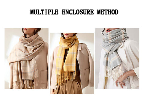 Womens Winter Scarf Cashmere Feel Pashmina Shawl Wraps Soft Warm Blanket Scarves for Women