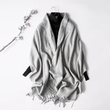 Women's Autumn And Winter Long Plus Fleece Scarf Air Conditioning Warm Tassel Shawl Thick Wool Scarf