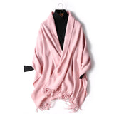 Women's Autumn And Winter Long Plus Fleece Scarf Air Conditioning Warm Tassel Shawl Thick Wool Scarf