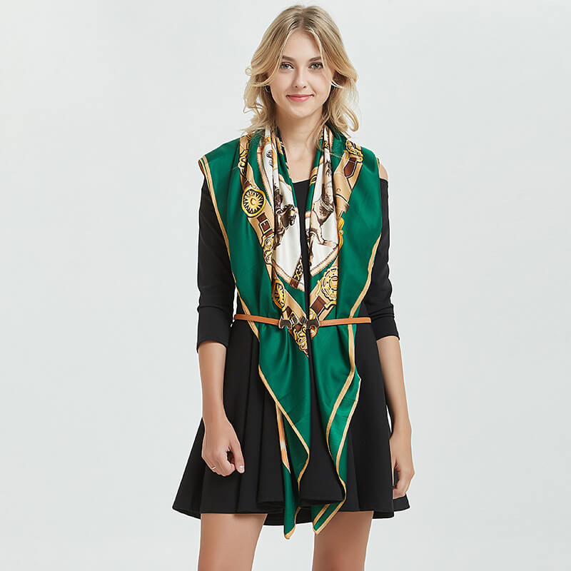 Womens Extra Large Scarf Twilled Silk Square Scarf