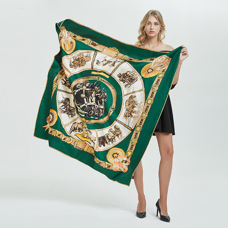 Womens Extra Large Scarf Twilled Silk Square Scarf