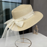 Sisters flat top straw hat women's summer big brim sun hat travel holiday sun hat