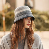 Women's fisherman hat Elegant wool basin hat Retro simple light luxury warm felt hat