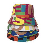 Men's and women's color letter printing sun hat beach fisherman hat travel fisherman hat women's summer hat